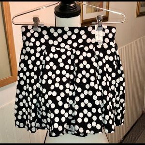 Justice High Waist Black/White Polka Dot Skirt
